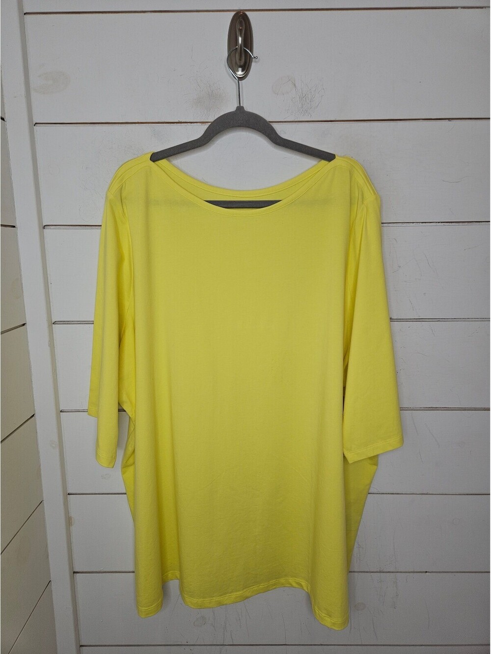 NWT Catherines Suprema Collection 3X size 26/28W yellow short sleeve tee shirt